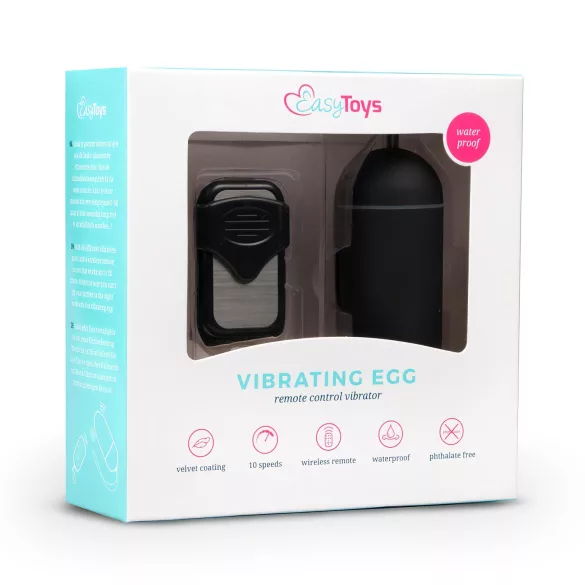 EasyToys - valkājama tālvadības vibrējošā ola (melnā krāsā)