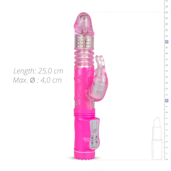 Easytoys Bunny - vibrators ar stumšanas funkciju rozā