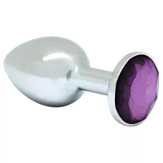   Rimba XS - metāla anālais aizbāznis ar violetu akmentiņu (sudrabs)