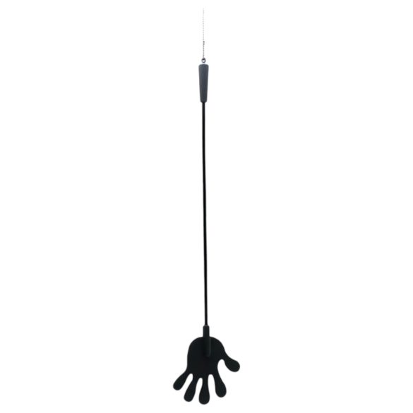 Rimba - silikona jāšanas pātaga ar rociņu - 40cm (melna)