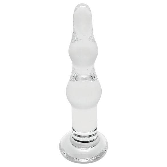 Rimba Dolly - viļņots stikla anālais dildo (caurspīdīgs)