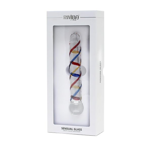Rimba Rachella - stikla dubultais dildo caurspīdīgs krāsains
