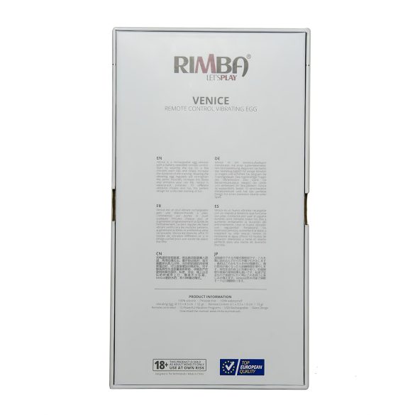 Rimba Venice - vibrējošā olas tipa stimulators ar tālvadību, uzlādējams, violets