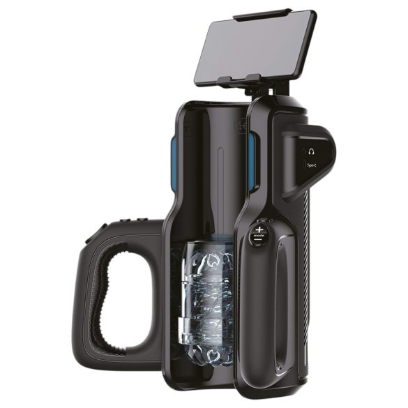 LETEN SM 500 - masturbators ar kustīgu funkciju un telefona turētāju melns