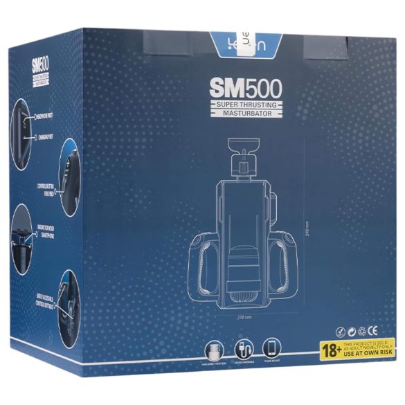 LETEN SM 500 - masturbators ar kustīgu funkciju un telefona turētāju melns