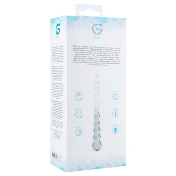 Gildo Glass No. 20 - stikla dildo ar bumbiņām caurspīdīgs