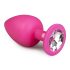 Easytoys Diamond - balts akmentiņš anālā rotaļlieta (liels) - rozā