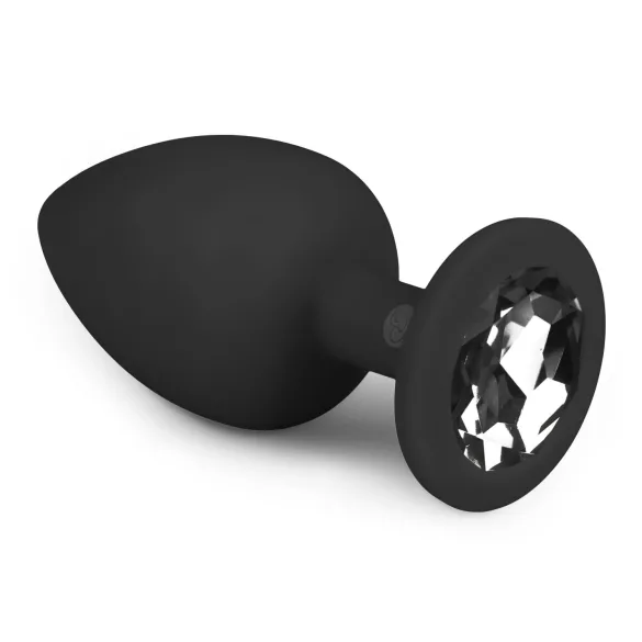 Easytoys anālais aizbāznis ar balto akmeni liels melns