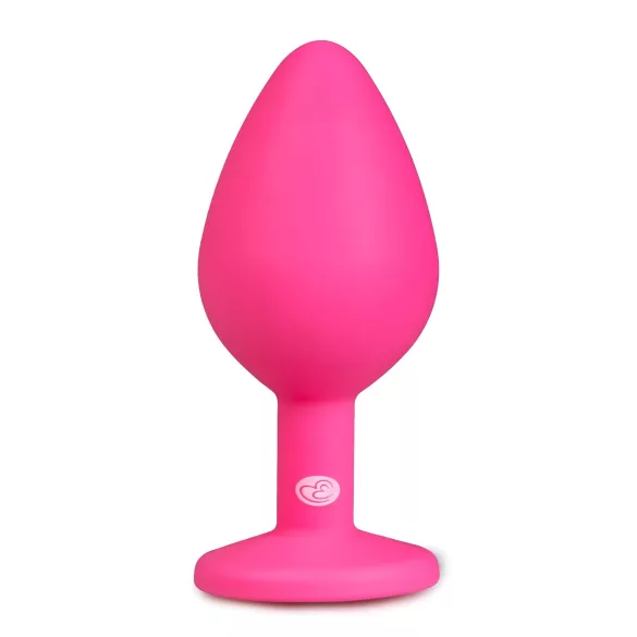 Easytoys Diamond - anālais plug ar baltu akmeni vidējs rozā