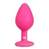 Easytoys Diamond - anālais plug ar baltu akmeni vidējs rozā