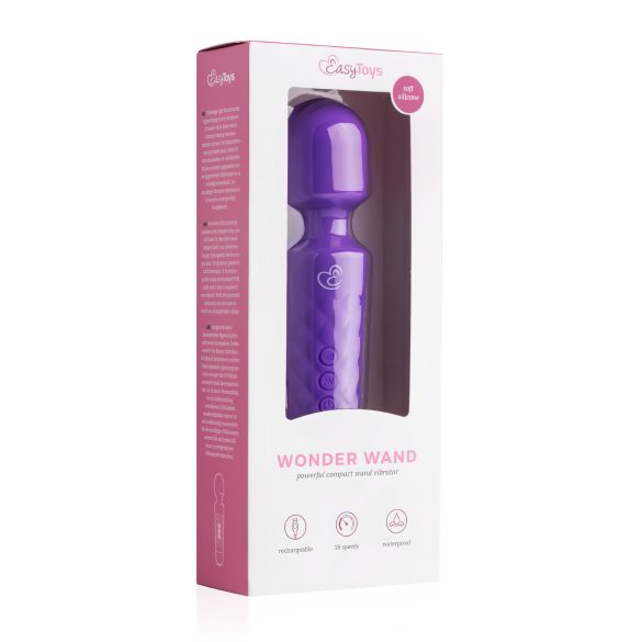 EasyToys mini wand masāžas vibrators uzlādējams violets