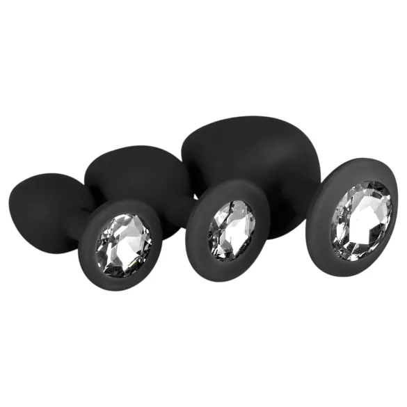 Easytoys Diamond - anālo aizbāžņu komplekts melns