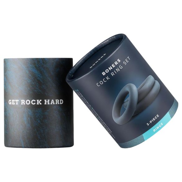 Boners - dzimumlocekļa gredzenu komplekts 3 gab pelēks