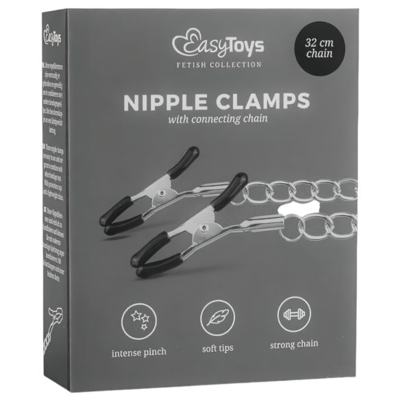 EasyToys - Krūšu skavu komplekts ar ķēdi (1 pāris)