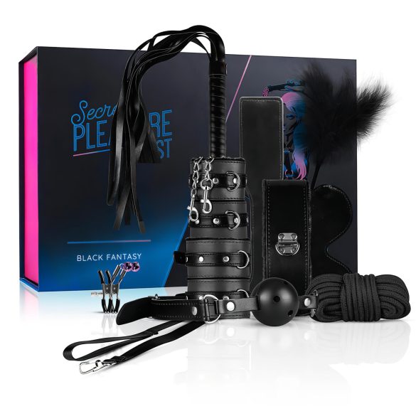 Noslēpumu lāde - BDSM komplekts iesācējiem, 14 daļas (melns)