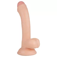   Real Fantasy Vince - dildo ar sēkliniekiem un priekšādiņu 19,5 cm naturāls