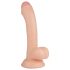 Real Fantasy Vince - dildo ar sēkliniekiem un priekšādiņu 19,5 cm naturāls