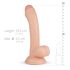 Real Fantasy Vince - dildo ar sēkliniekiem un priekšādiņu 19,5 cm naturāls