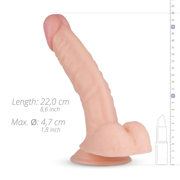 Real Fantasy Derek - dildo ar sēkliniekiem, realistisks, 22 cm, naturāls