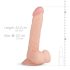 Real Fantasy Felix - dildo ar sēkliniekiem, reālistisks, 22 cm, miesas krāsas