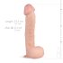 Real Fantasy Lexon - dildo ar sēkliniekiem, realistisks, 33 cm, gaišs