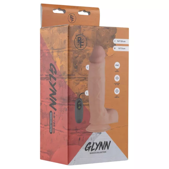 Real Fantasy Glynn - vibrators ar akumulatoru, reālistisks, 25 cm, bēšs