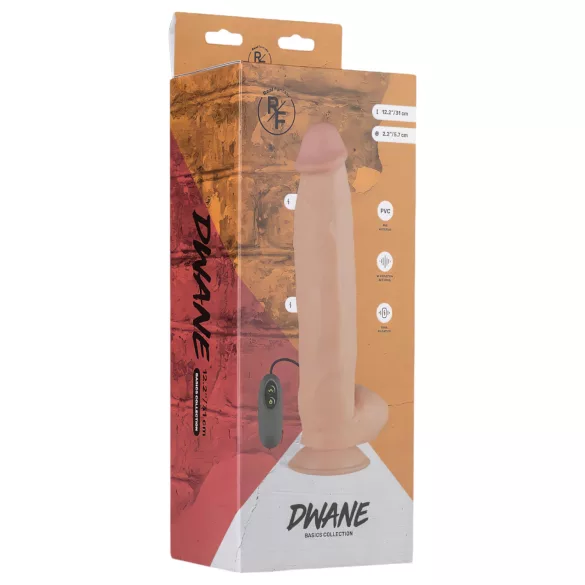Real Fantasy Dwane - vibrators ar akumulatoru, reālistisks, 31 cm, bēšs