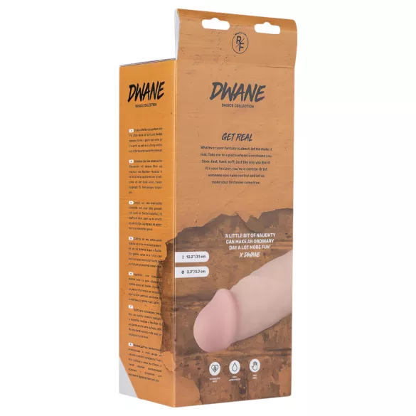 Real Fantasy Dwane - vibrators ar akumulatoru, reālistisks, 31 cm, bēšs