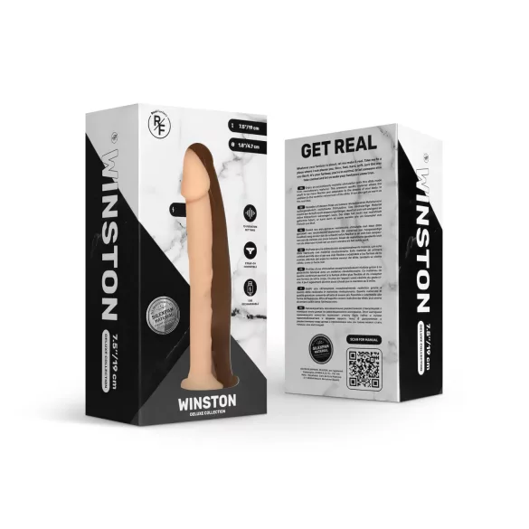 Real Fantasy Winston - vibrators ar piesūcekni 19 cm miesas krāsā