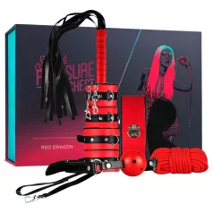   Secret Pleasure Chest - BDSM komplekts pieredzējušajiem - 10 daļas (sarkans)