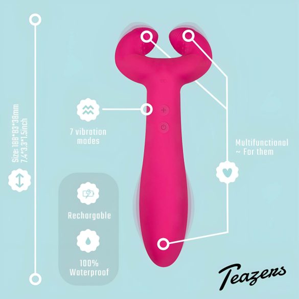 Easytoys Couple - pāru vibrators, uzlādējams, ūdensizturīgs, rozā