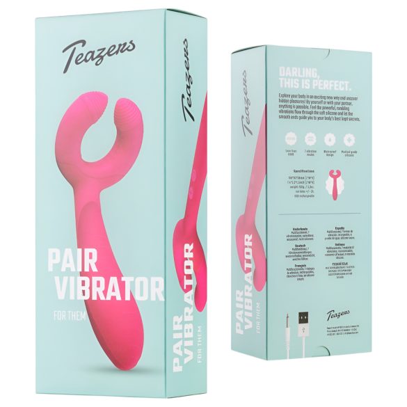Easytoys Couple - pāru vibrators, uzlādējams, ūdensizturīgs, rozā