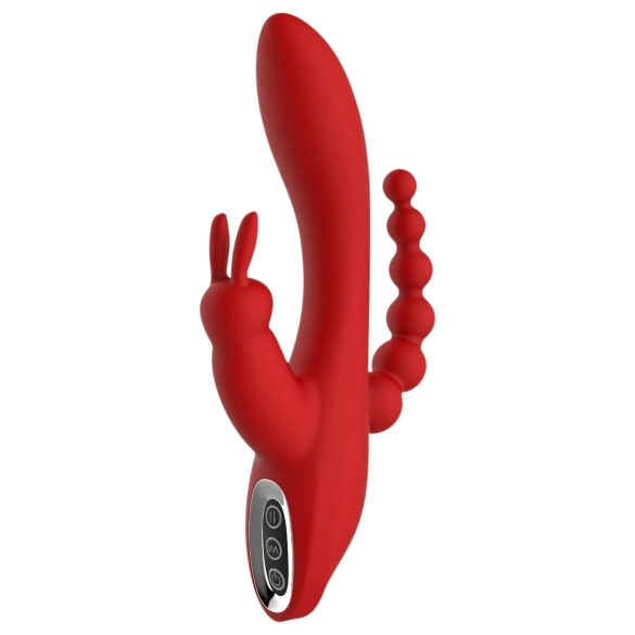 Sarkanā Revolūcija Hera - akumulatora, ūdensizturīgs trīszaru vibrators (sarkans)