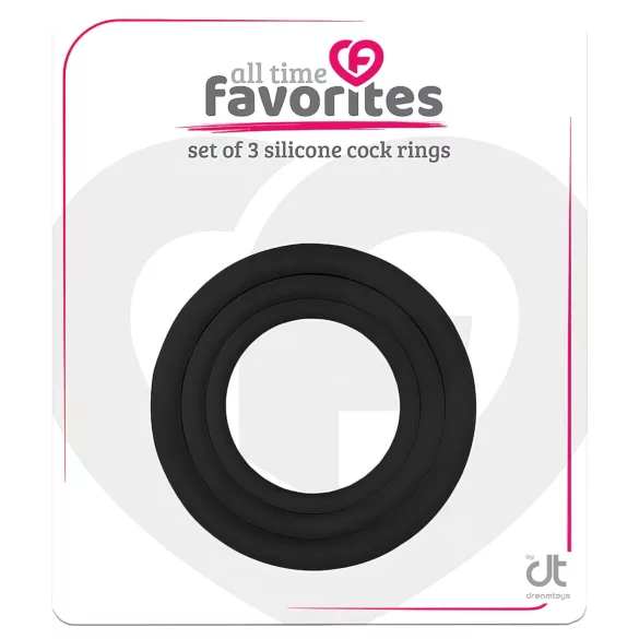 All time Favorites - erekcijas gredzenu komplekts 3 gab melns