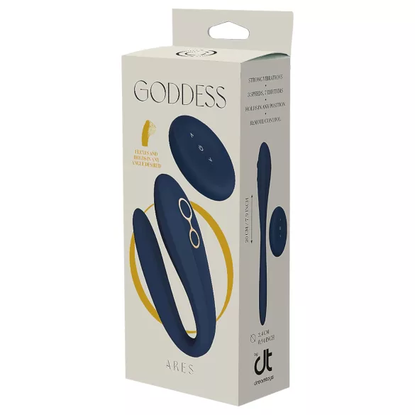 Goddess Ares - pāru vibrators, fleksibls, zils