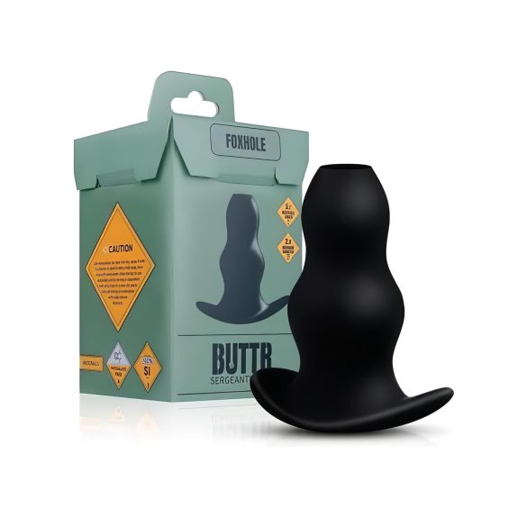 BUTTR Foxhole - dobi atveramais anālais dildo (melns)