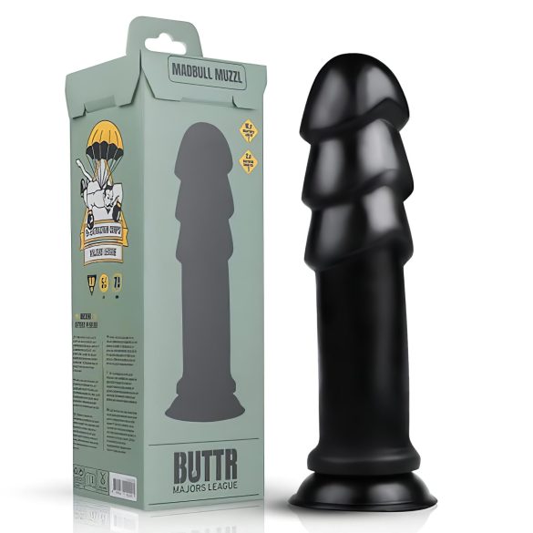 BUTTR Madbull piesūceknis - melnais dildo