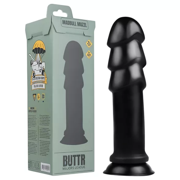 BUTTR Madbull Muzzl - dildo ar piesūcekni melns