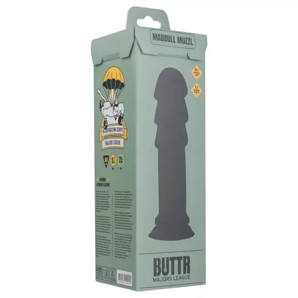 BUTTR Madbull Muzzl - dildo ar piesūcekni melns