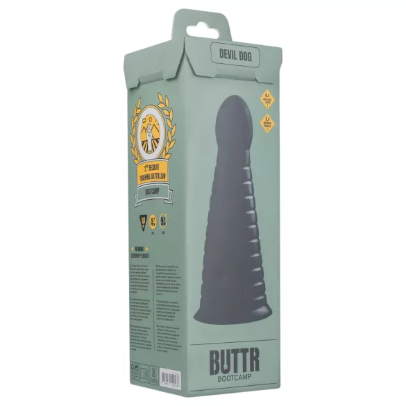 BUTTR Devil Dog - dildo ar piesūcekni melns