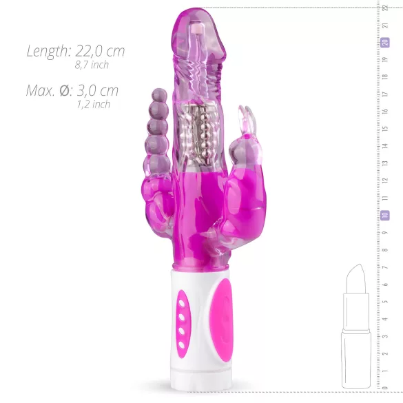 Easytoys Raving Rabbit - 3 zaru vibrators (rozā)