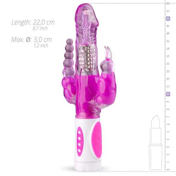 Easytoys Raving Rabbit - 3 zaru vibrators (rozā)