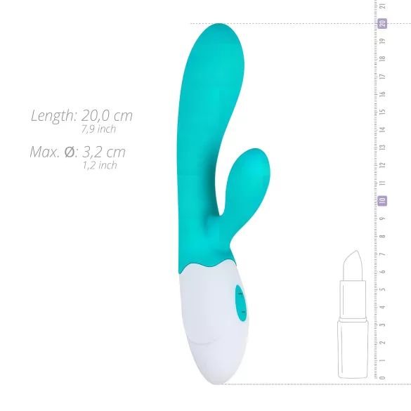 Good Vibes Only Blis trušu vibrators ar klitora stimulatoru, tirkīza