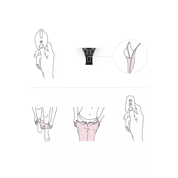 Pantyrebel - bezvadu, ar tālvadību vadāmas vibrējošas melnas stringbiksītes (S-L)
