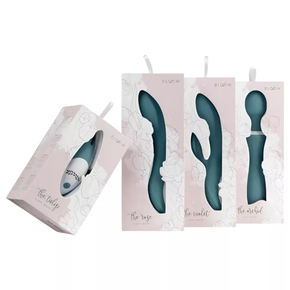 Bloom Orchid Wand - masāžas vibrators ar akumulatoru, tirkīza