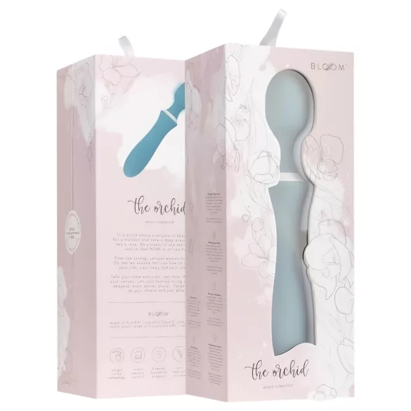 Bloom Orchid Wand - masāžas vibrators ar akumulatoru, tirkīza
