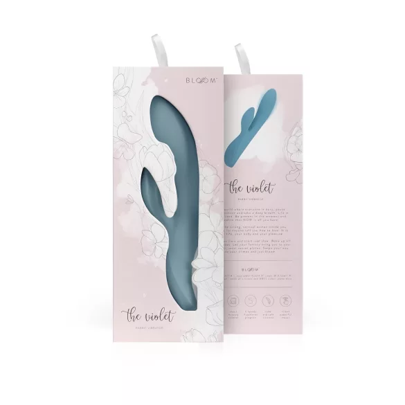Bloom Violet Rabbit - vibrators ar klitora un G-punkta stimulāciju, tirkīza