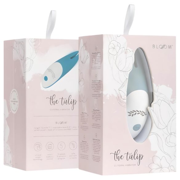 Bloom Tulip - uzlādējams klitora vibrators silikona tirkīza