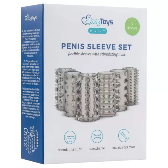 Easytoys dzimumlocekļa uzmavu komplekts pelēks 6 gab