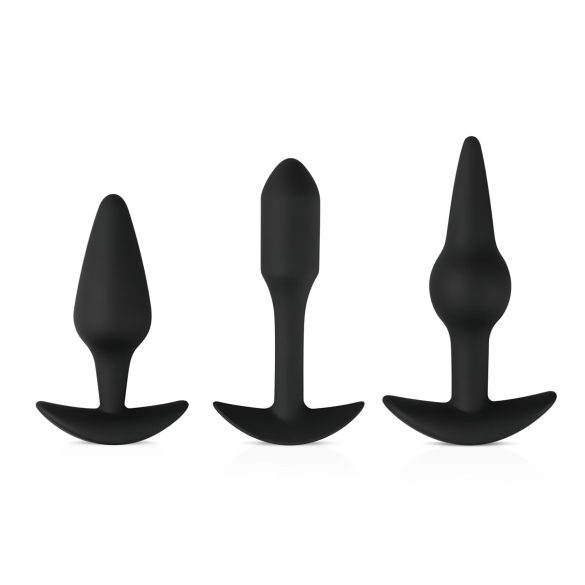 Easytoys baudas komplekts - dažādi anālie aizbāžņi (melni)